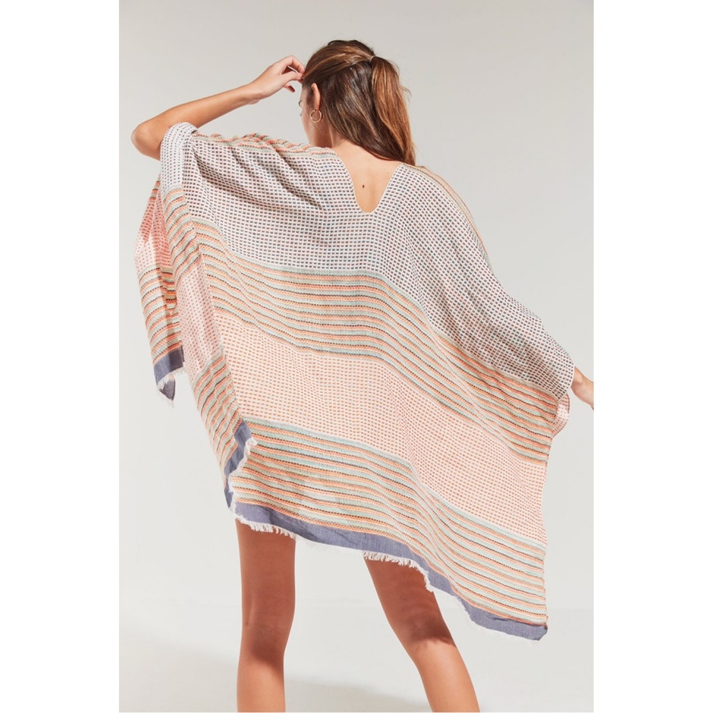 UO Summer Jacquard Scarf Cover Up Kimono - Picture 2 of 8